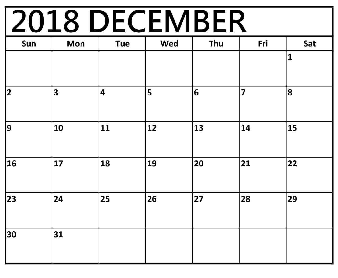 December 2018 Printable Calendar To Do List | March Calendar