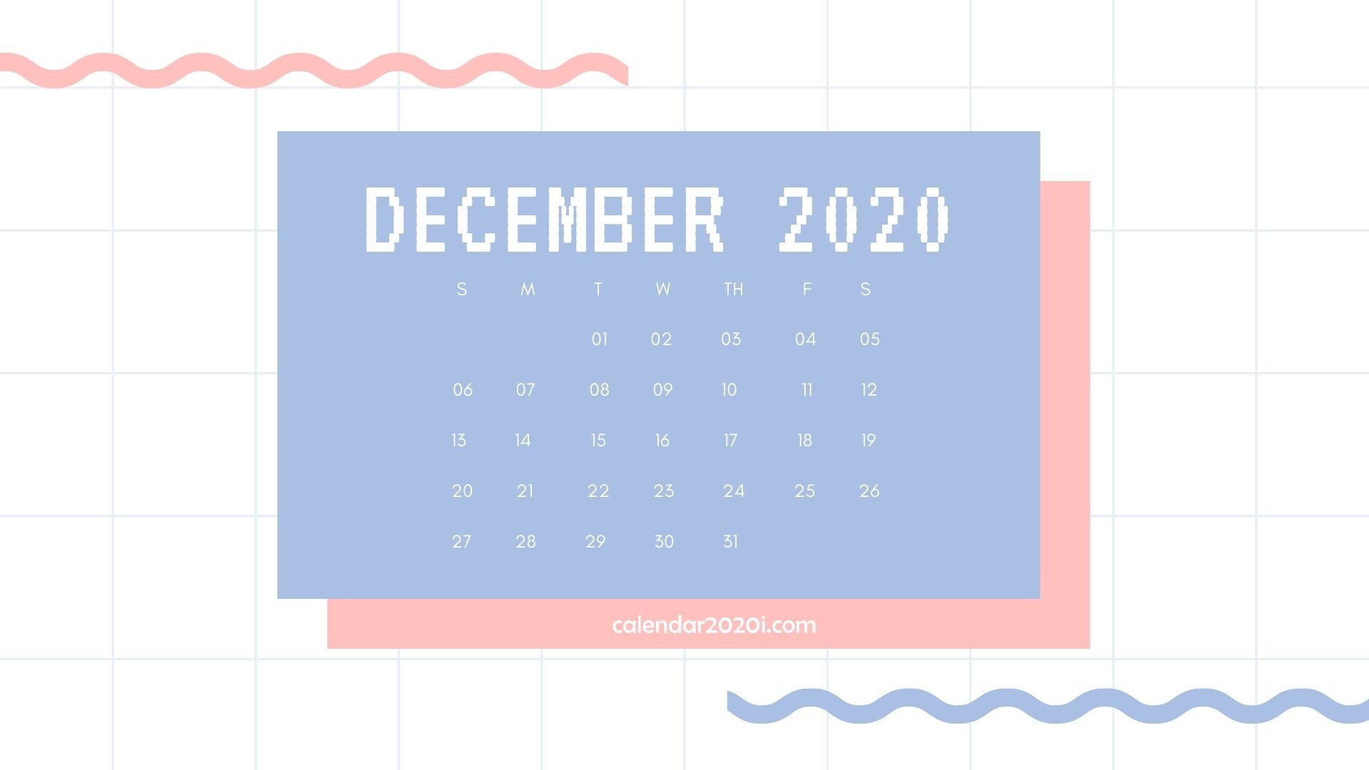 December 2020 Calendar Desktop Wallpaper In 2019 | Calendar