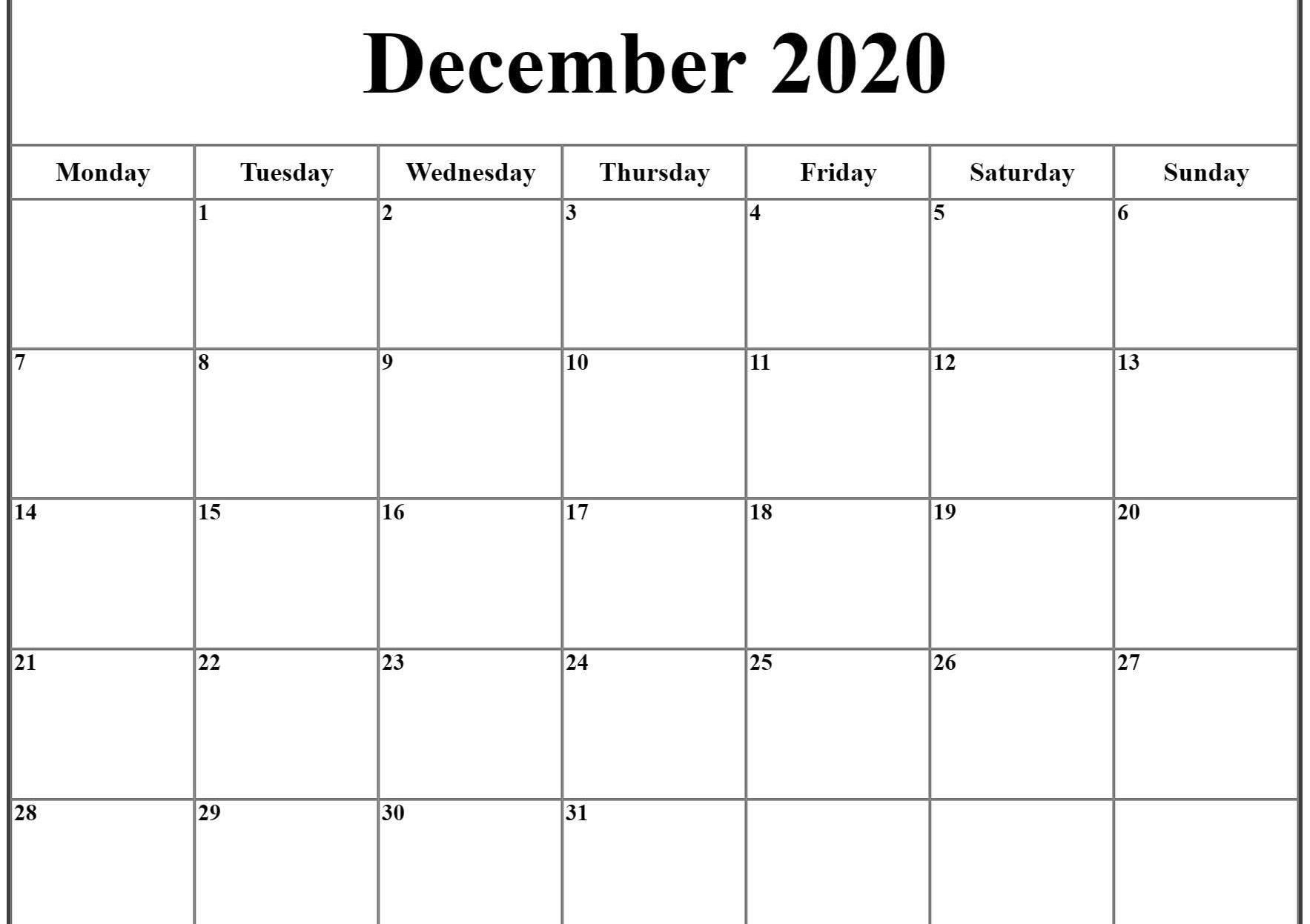 December 2020 Calendar Excel | Excel Calendar, December