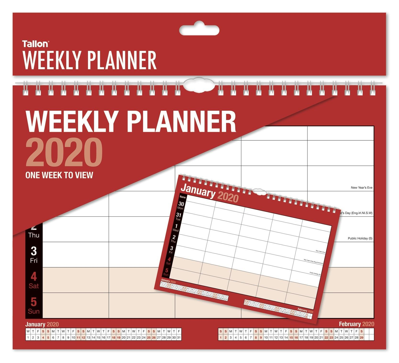 Details About 2020 Weekly Planner Calendar One Week To View Spiral Bound  Organiser 5 Column