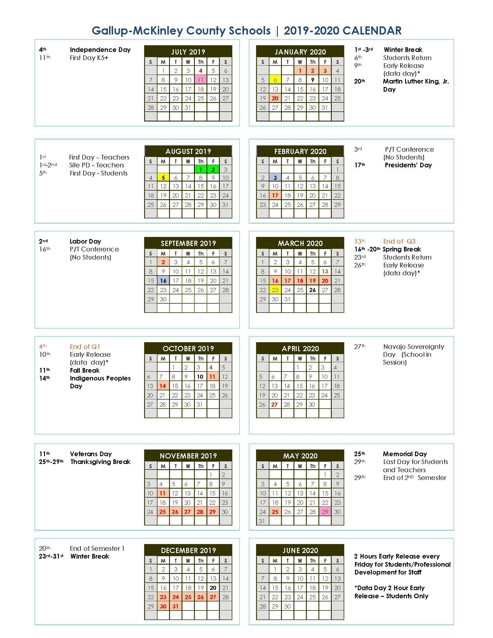 District School Year Calendar/graduation Dates – Parents