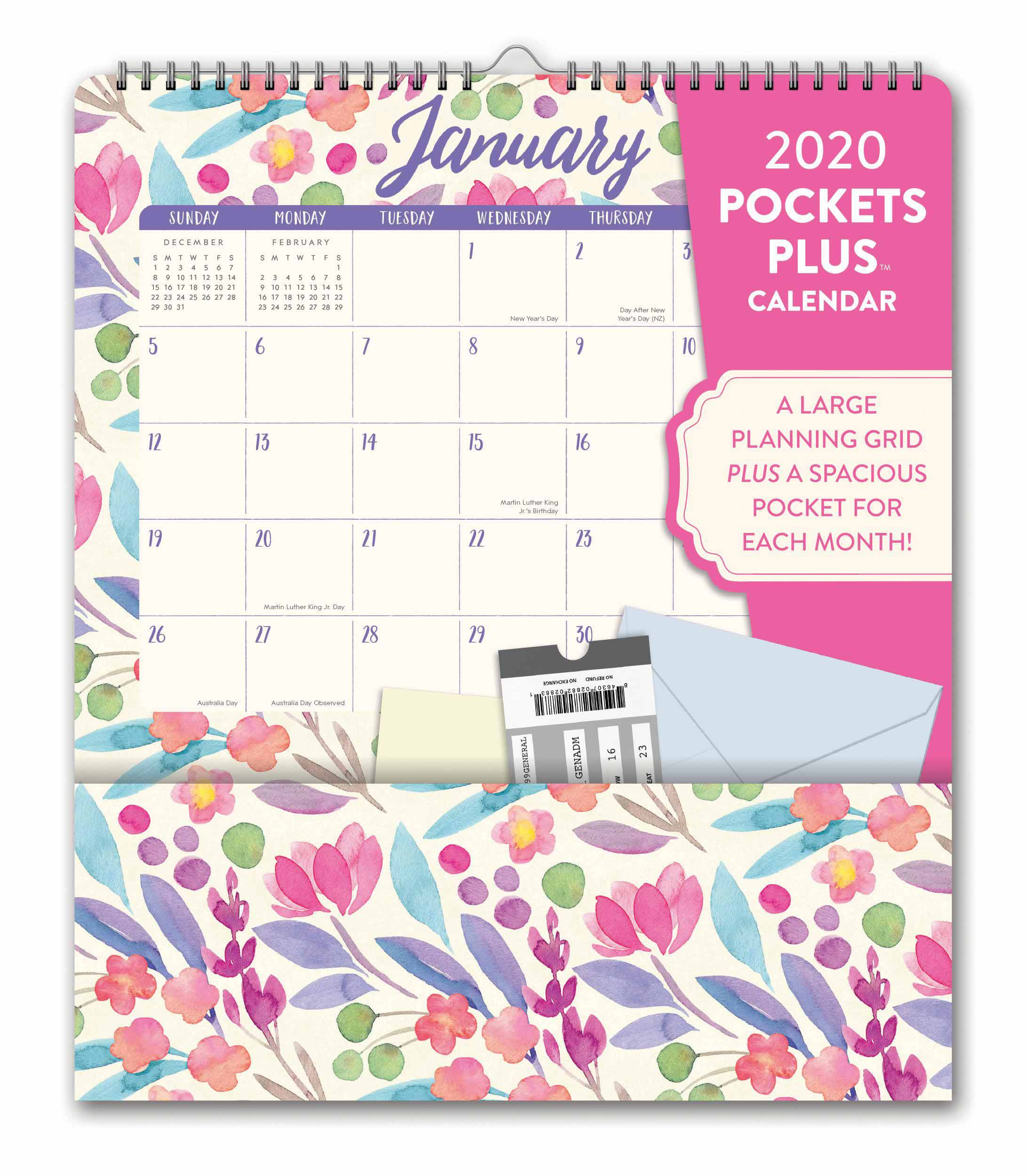 Do It All, Bold Blossoms Deluxe Pocket Calendar 2020