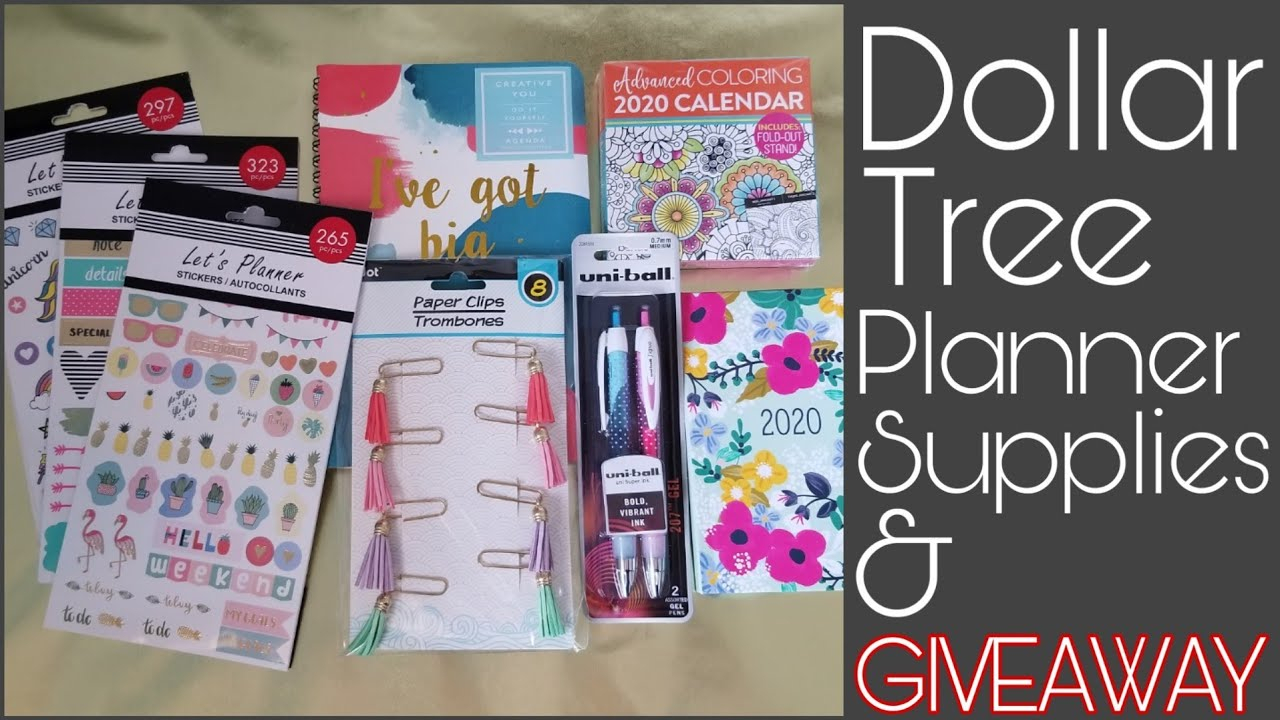 Dollar Tree Planner And Calendar Supplies Haul And Giveaway!