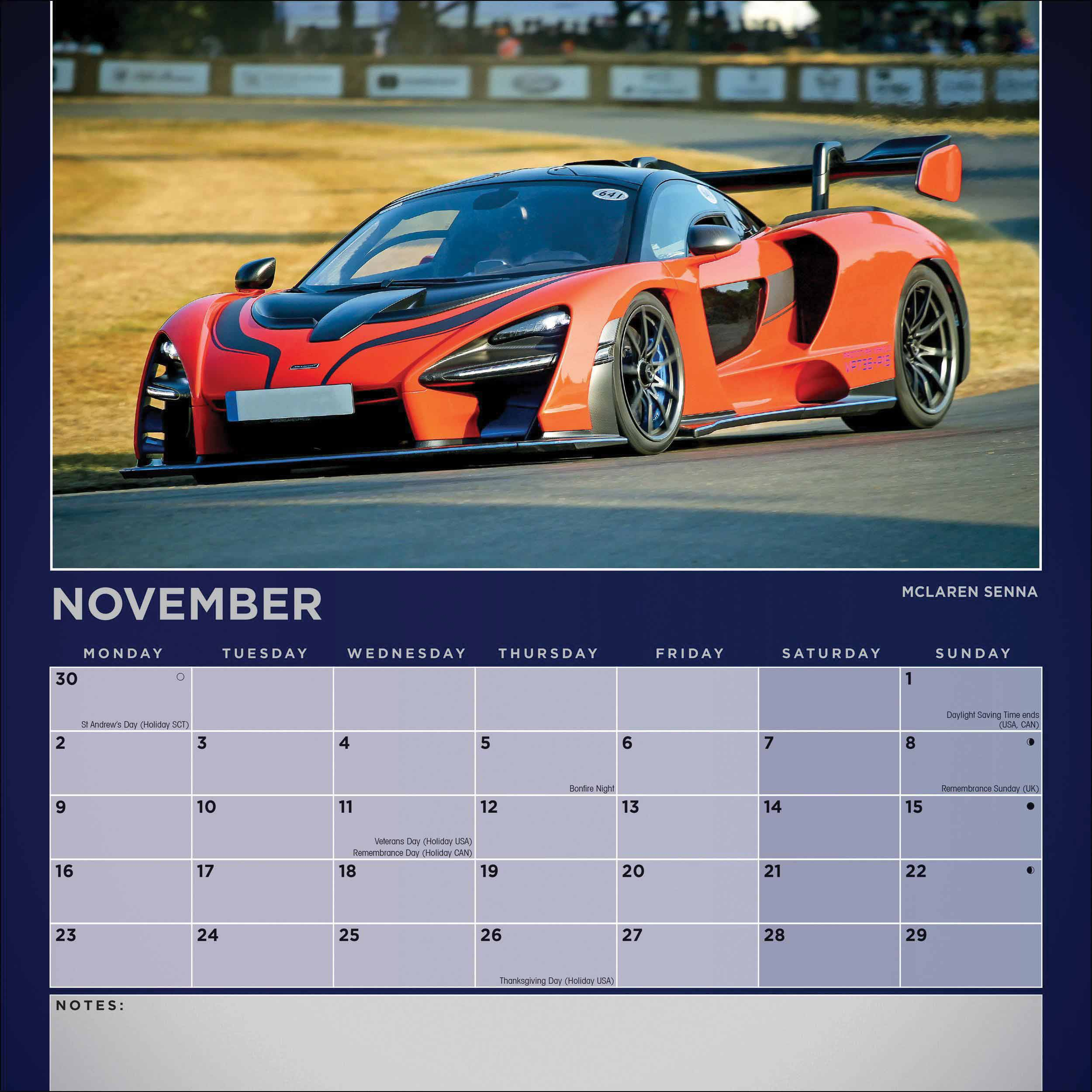 Dream Cars Calendar 2020