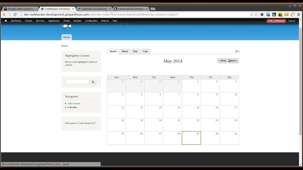 Drupal 7 Calendar Module | Code Karate