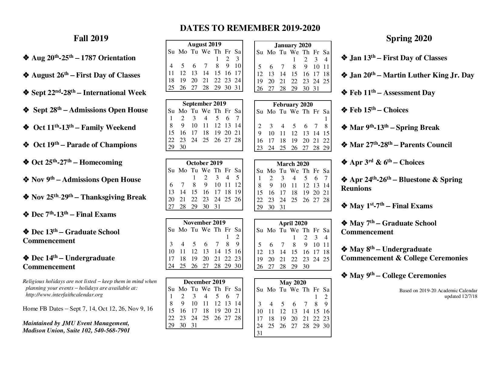 Calendar 2020 Important Dates Calendar Printables Free Templates