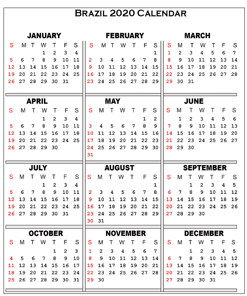 ❤️free Printable 2020 Public Holiday Calendar Template