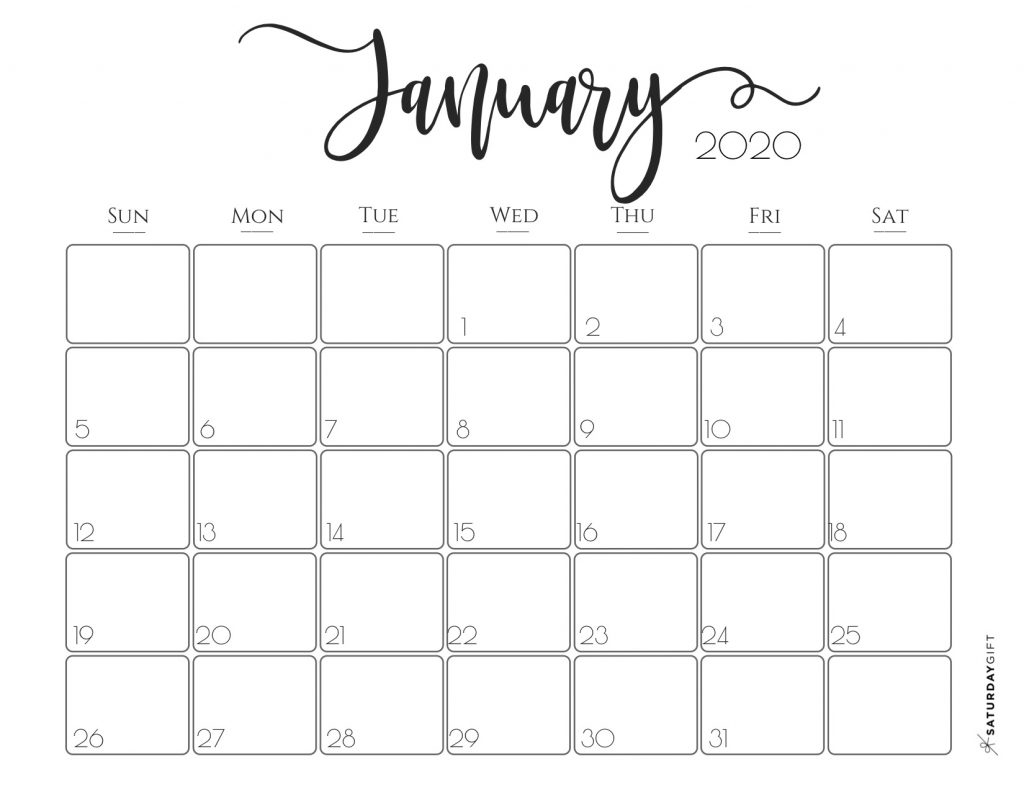 Editable 2020 January Calendar Printable Template With Notes