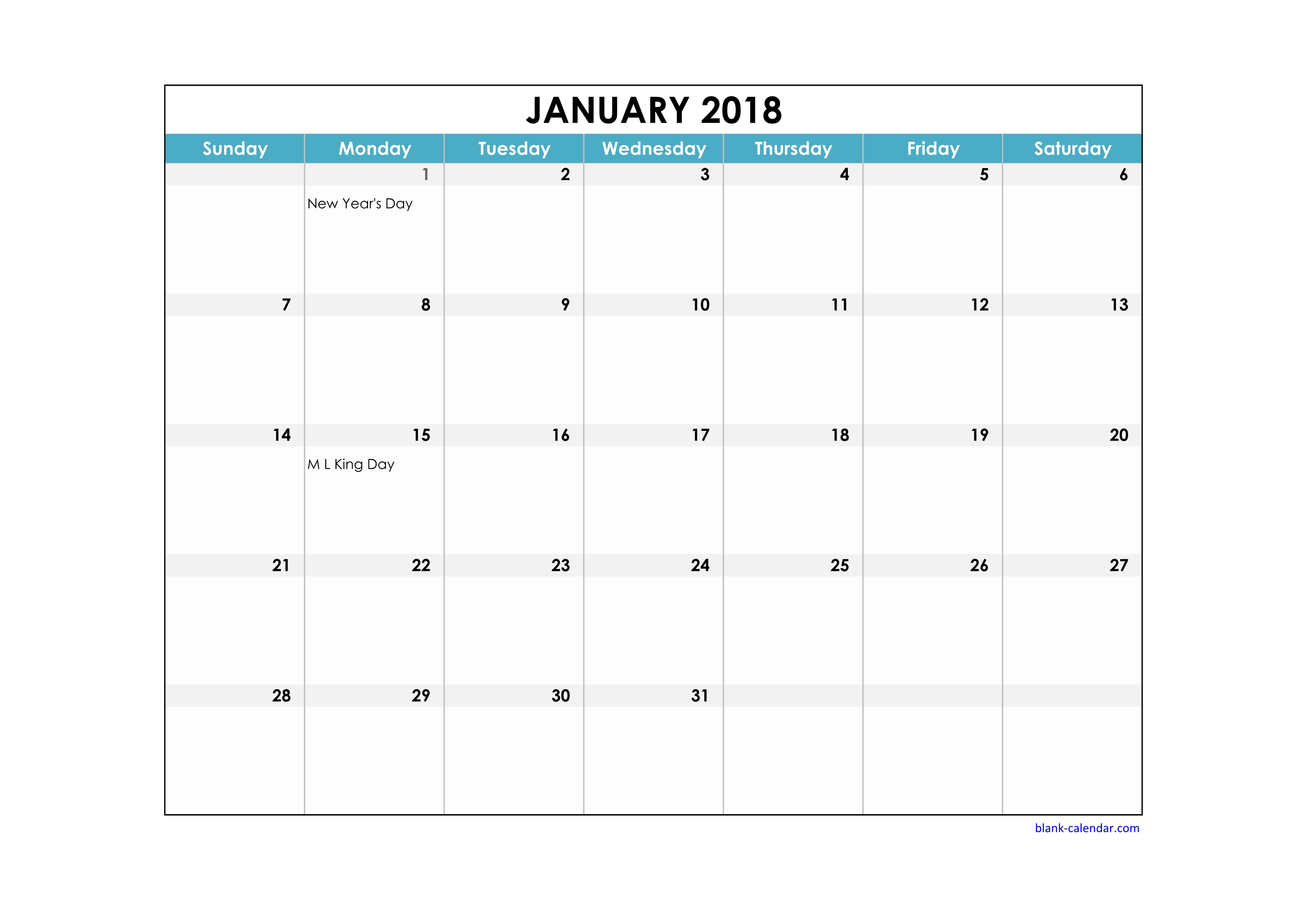 free printable calendar with large boxes calendar