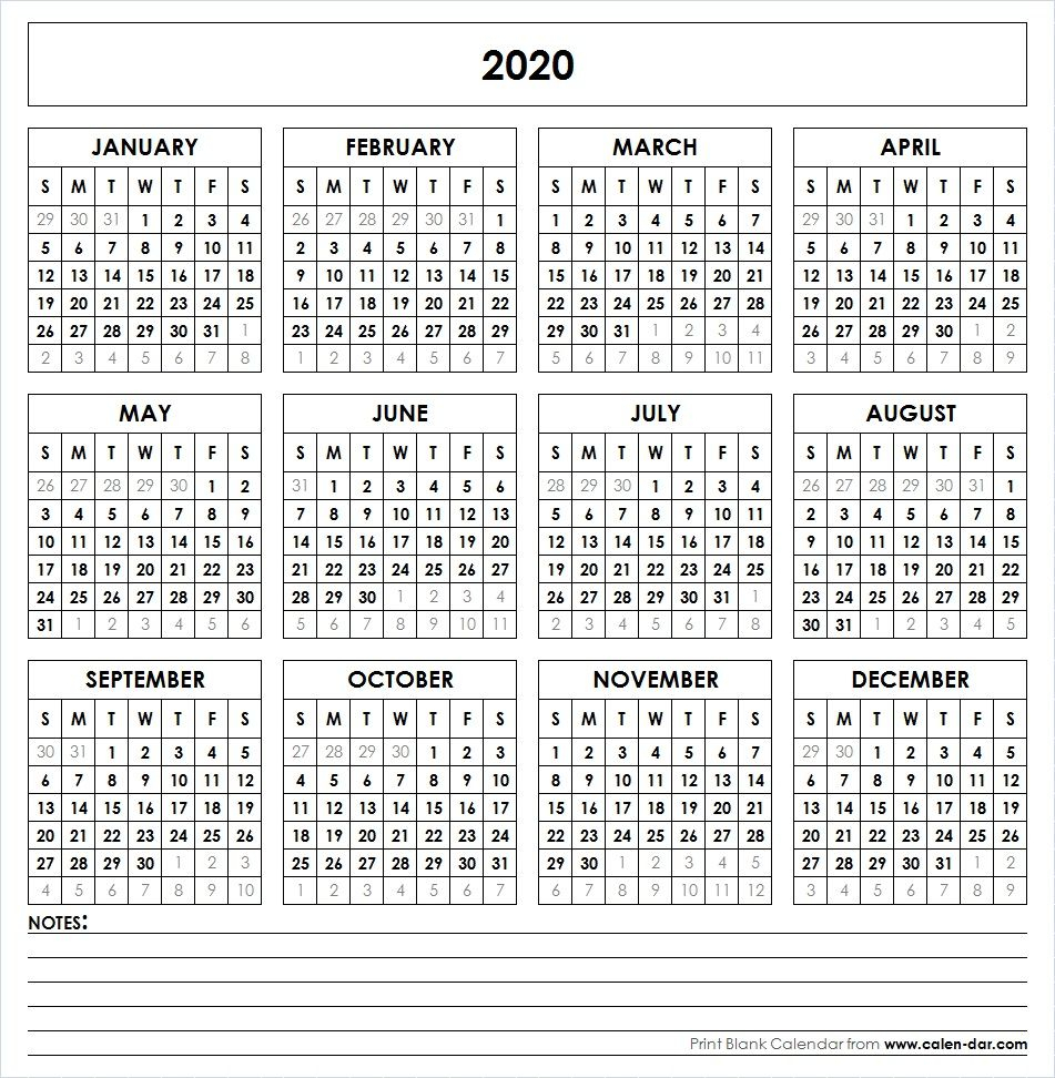 Year Calendar Editable 2020 Calendar Printables Free Templates