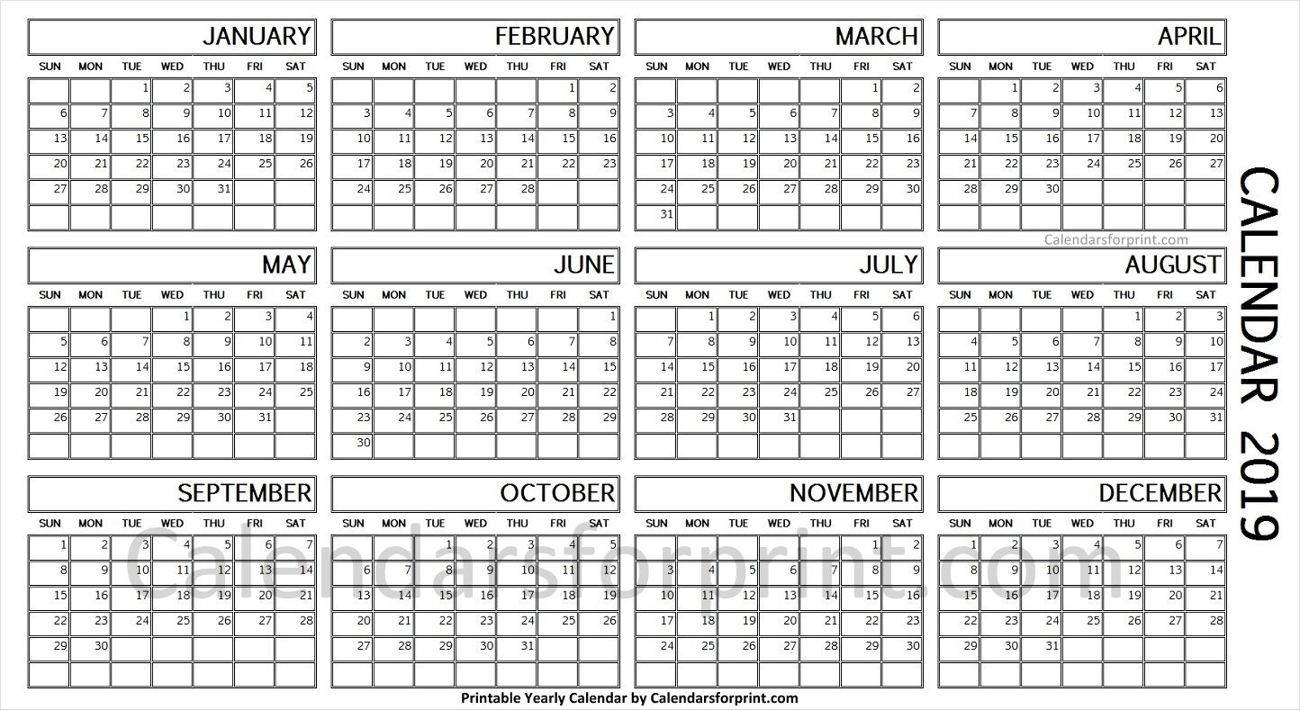 Year Calendar 1 Page Calendar Printables Free Templates