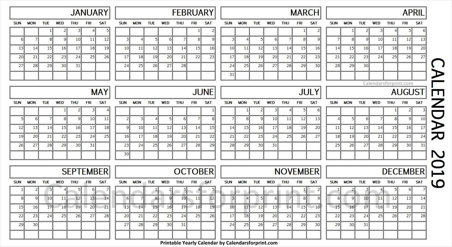 One Page Year Calendar Printable Calendar 2023
