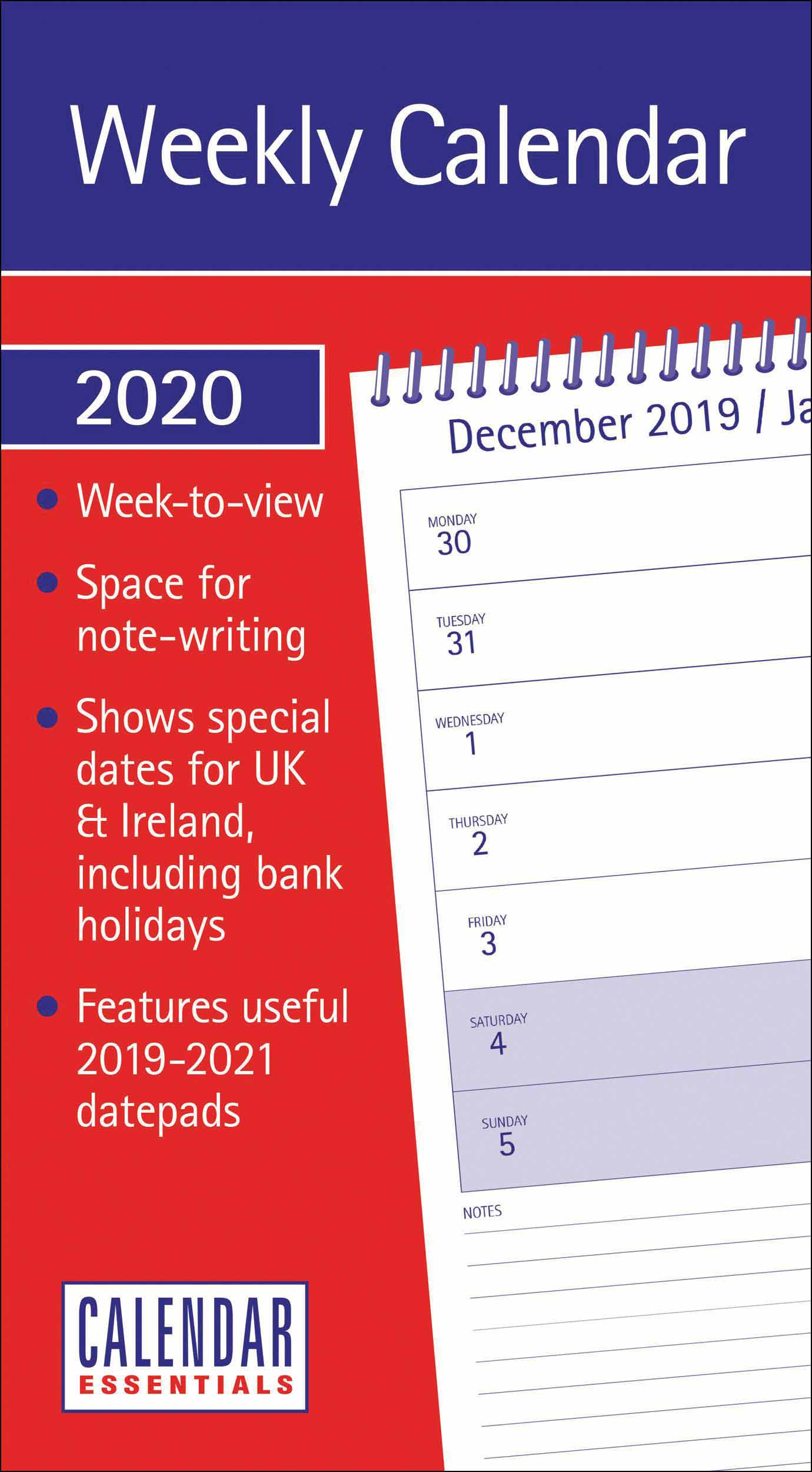 Essential Week-To-View Short Slim Calendar 2020