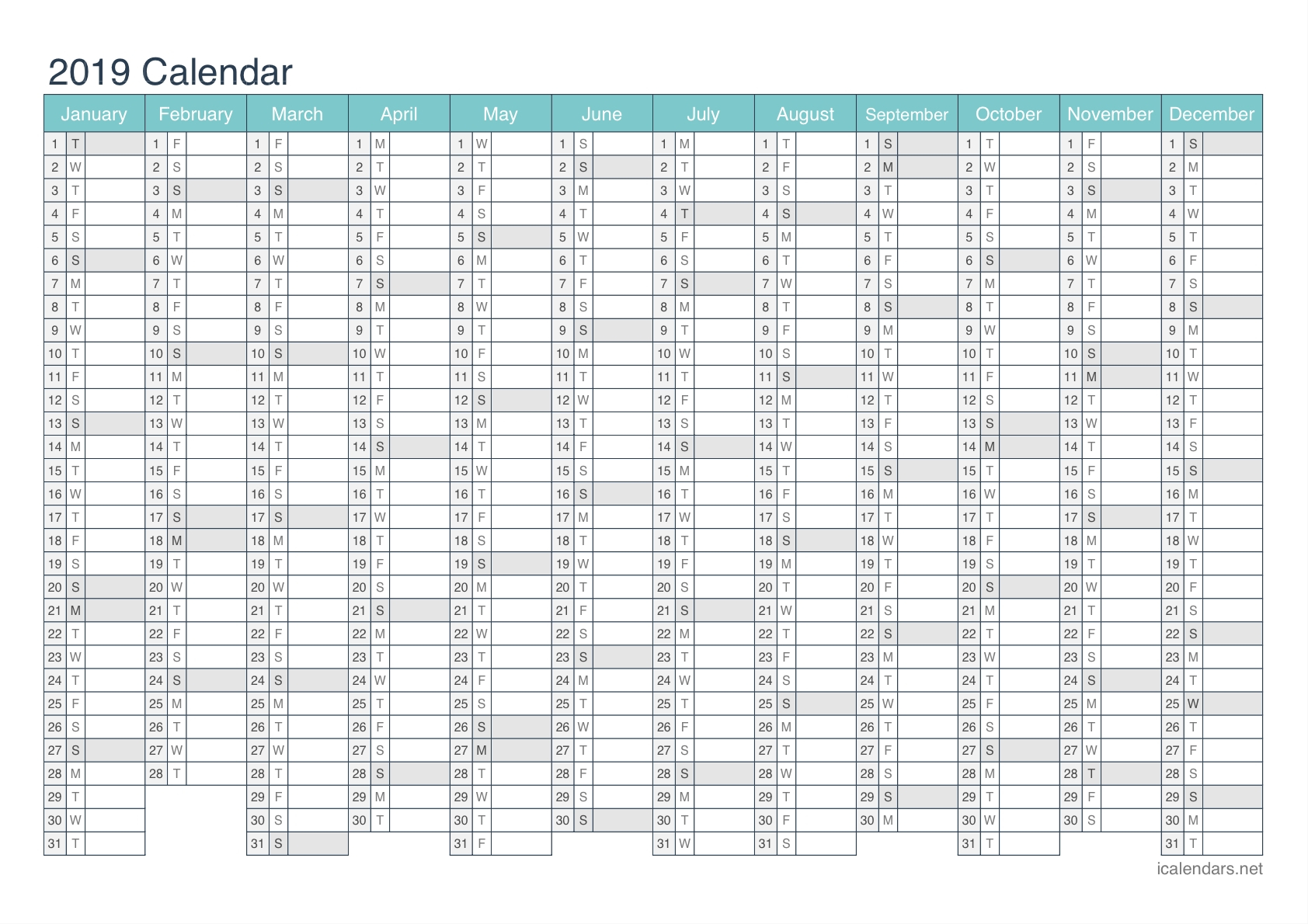 Exemplary Print A Year Calendar : Mini Calendar Template