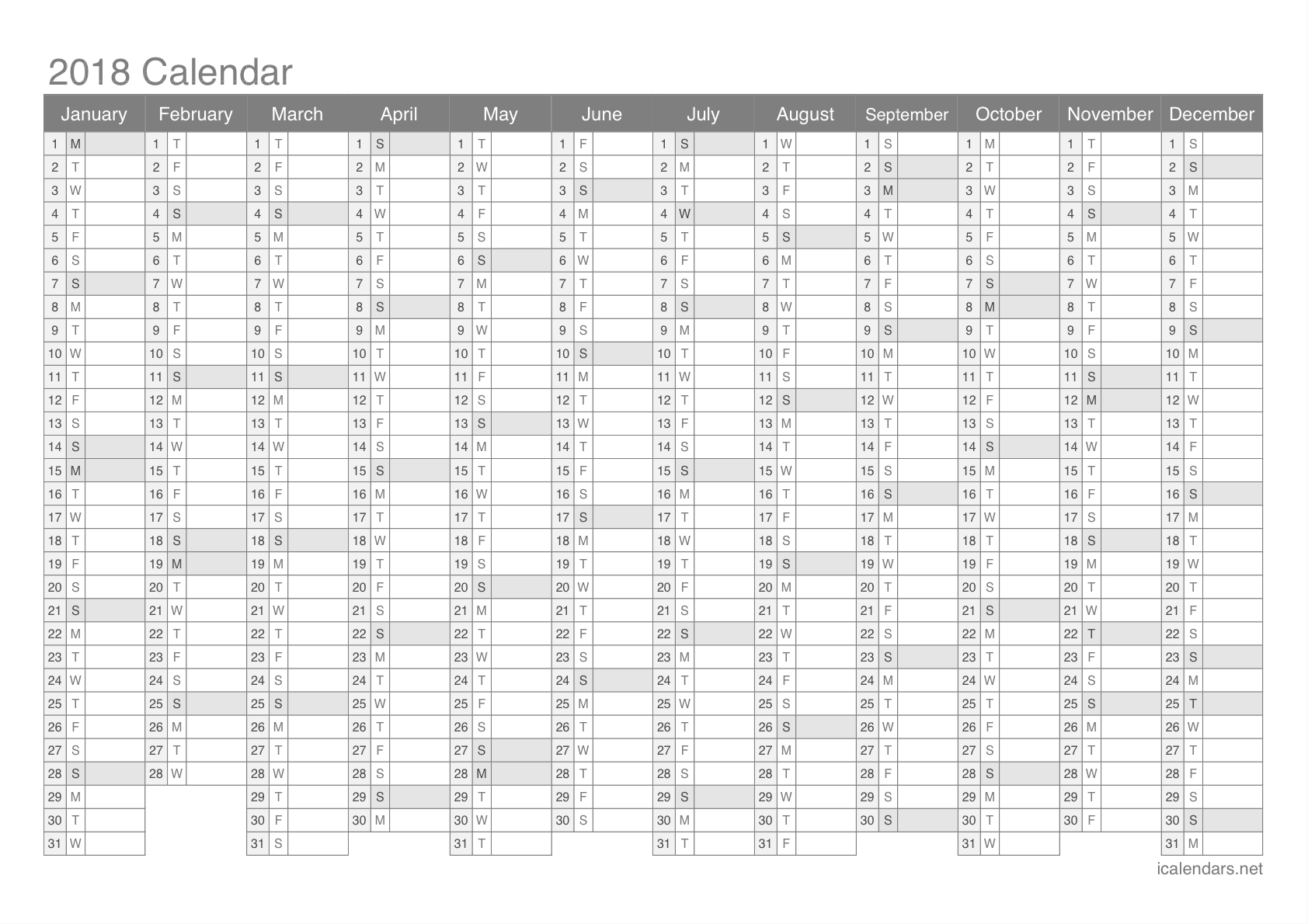 1 Year Calendar Pdf Calendar Printables Free Templates