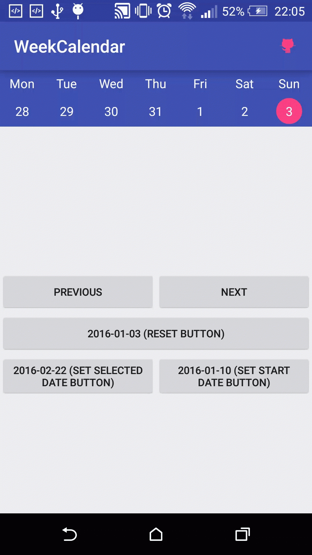 Exemplary Week Calendar Android Github : Mini Calendar Template