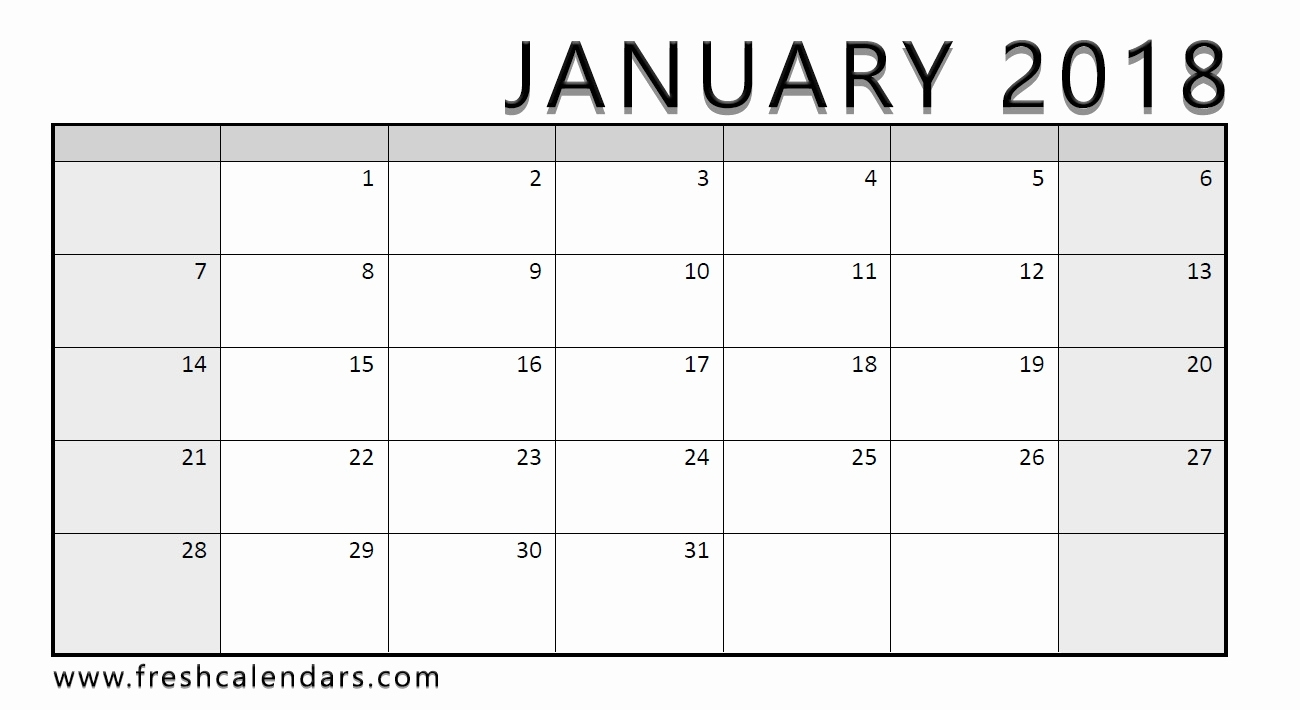 Large Grid Printable Calendar