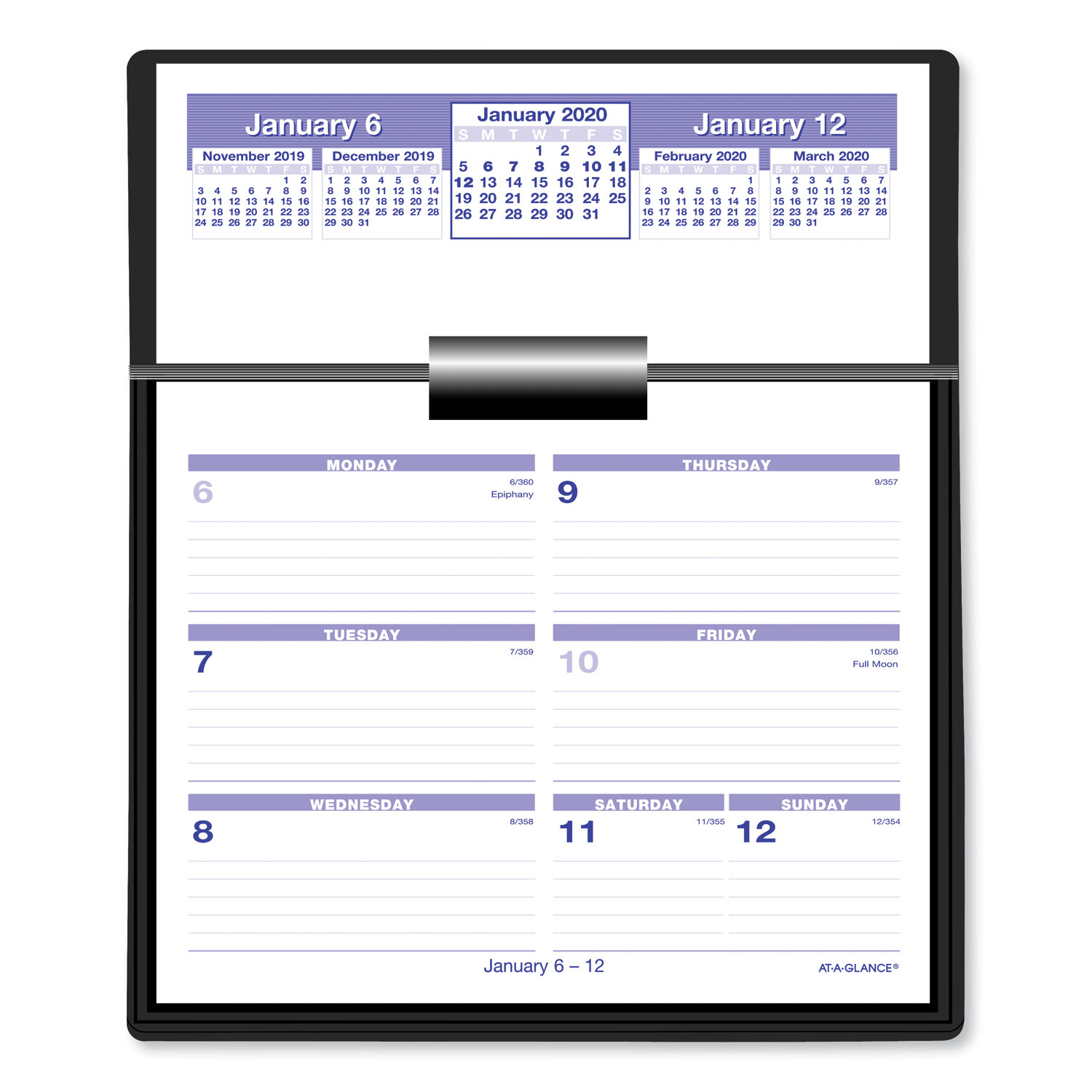 Flip-A-Week Desk Calendar Refill, 5 5/8 X 7, White, 2020