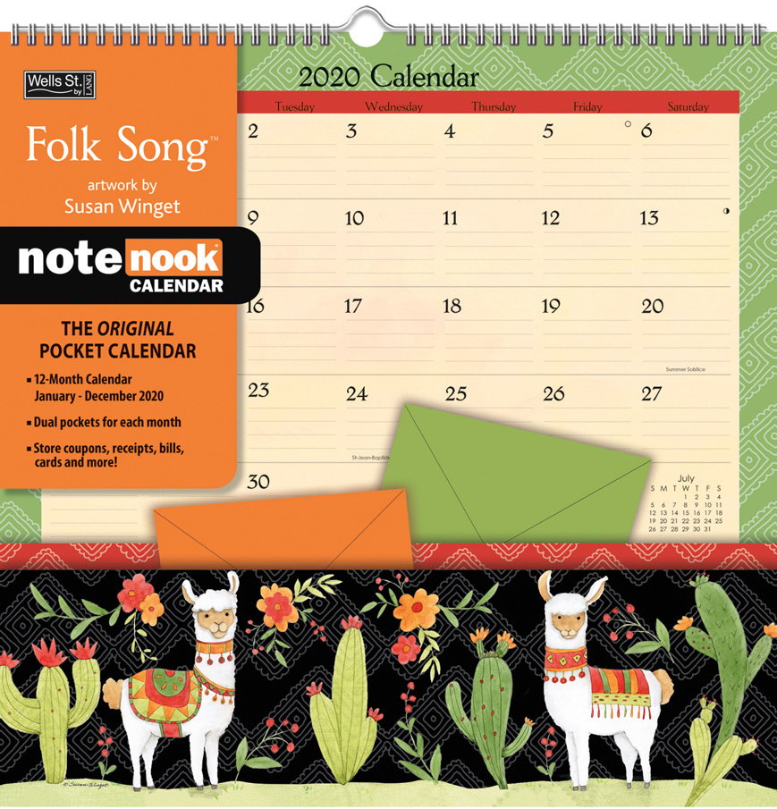 Folk Song 2020 Note Nook Pocket Calendar