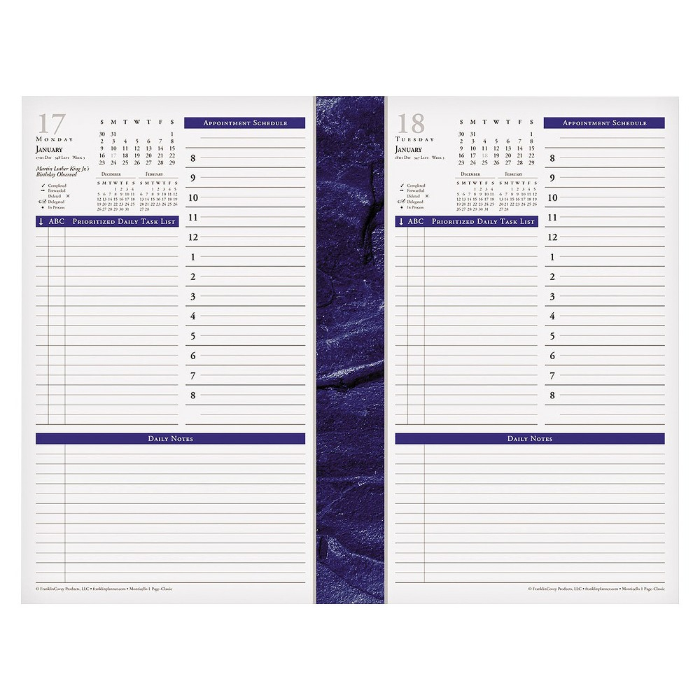 Franklincovey Monticello Dated One-Page-Per-Day Planner