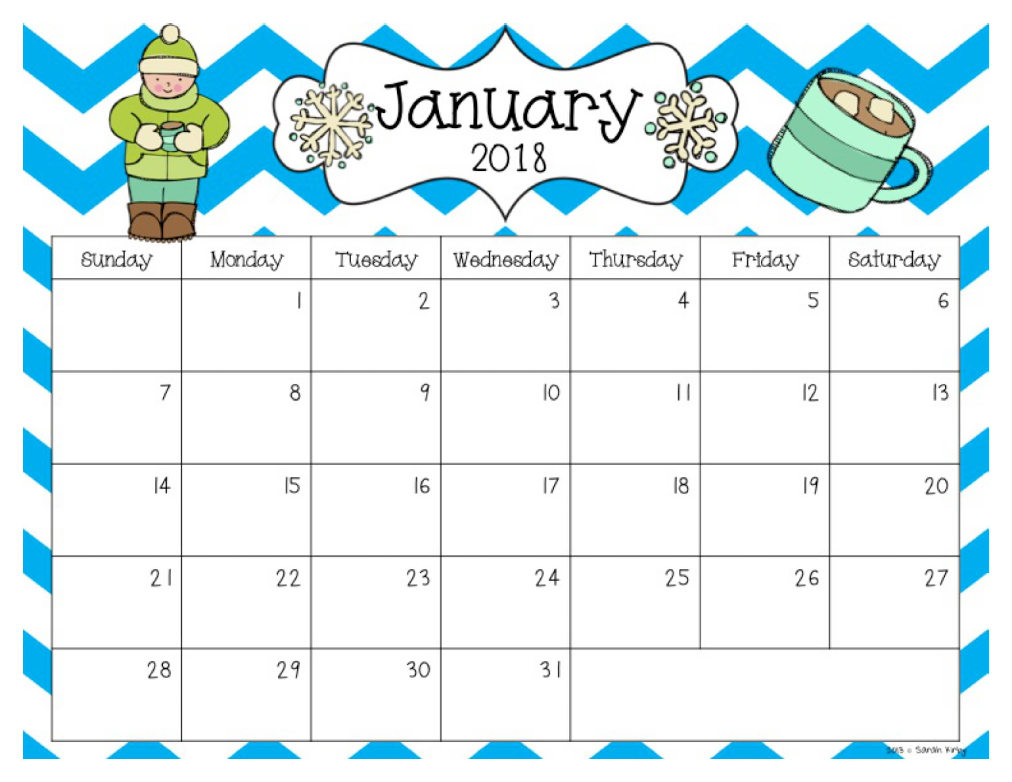 Free 2018 And 2019 Calendar | Preschool Calendar, Classroom