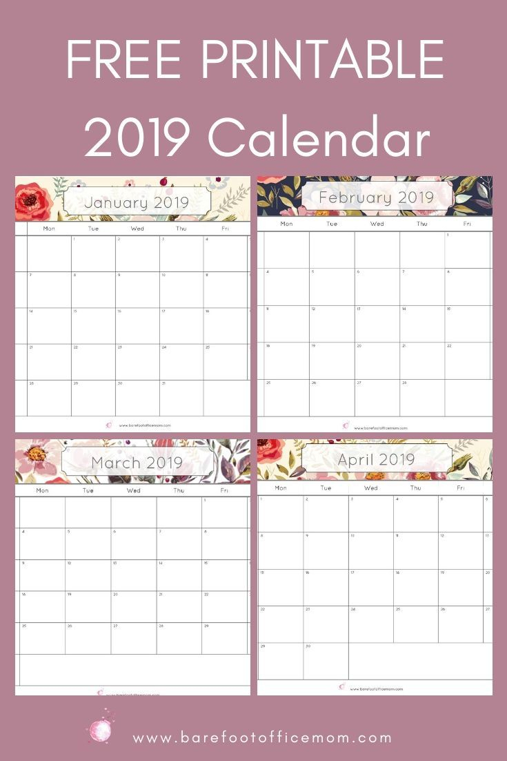Free 2019 Calendar Printable Pdf | Daily Planner Printable