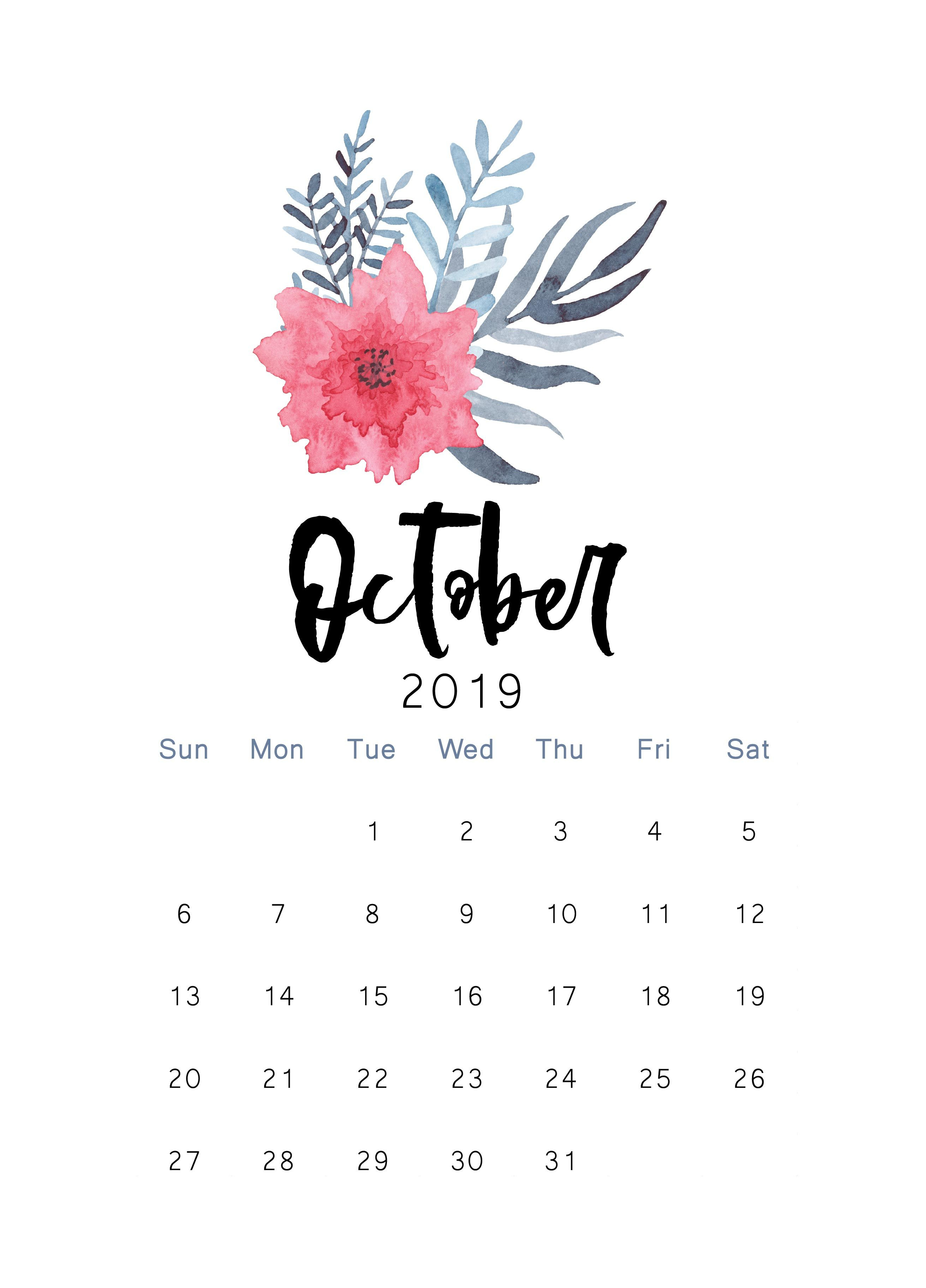 Free 2019 Printable Calendar | Print Calendar, Calendar