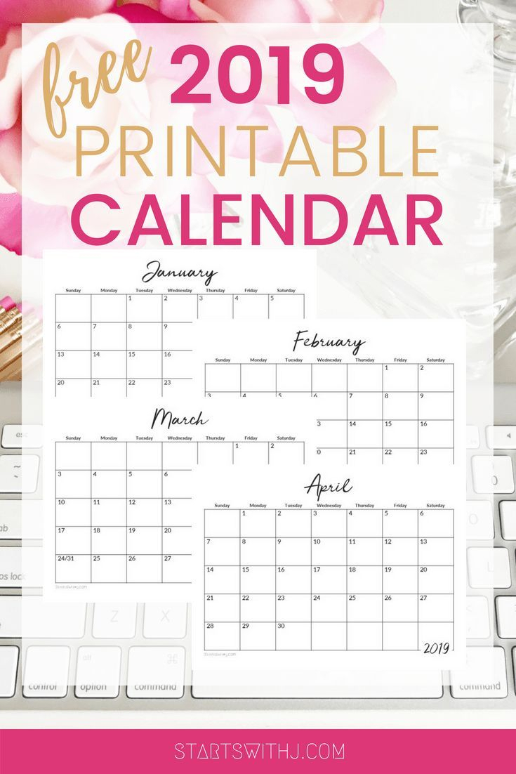 Free 2019 Printable Calendars | Printables, Free Printable
