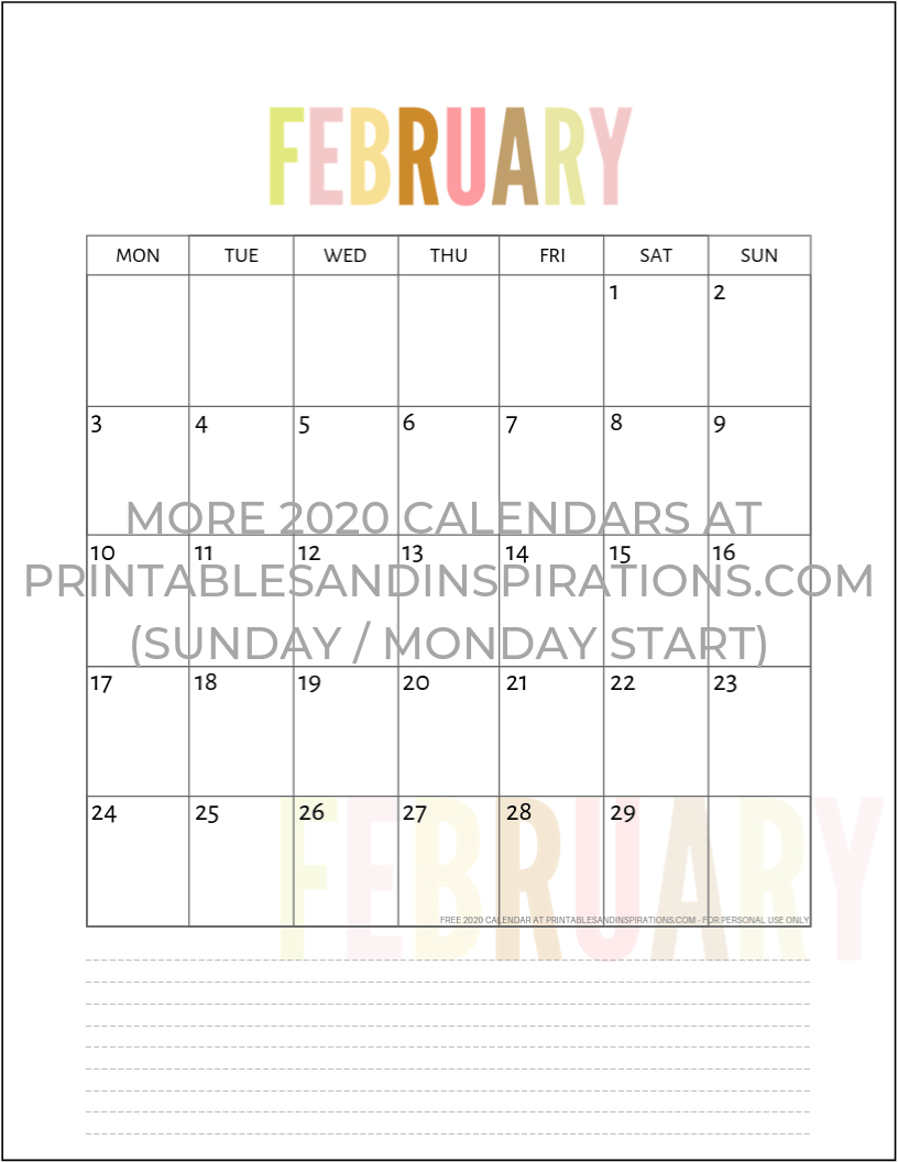 Free 2020 Calendar Printable Planner Pdf | June 2019