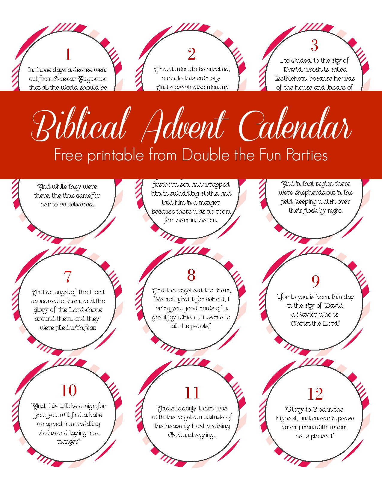 Free Biblical Advent Calendar Printable