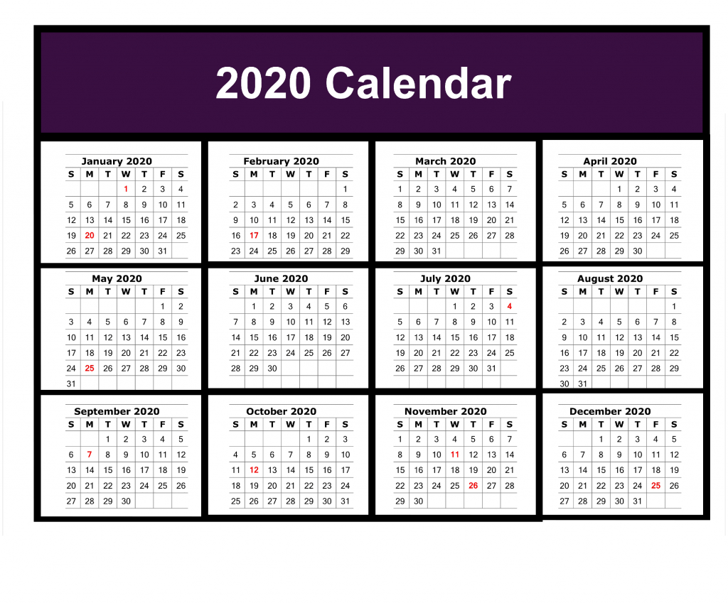 Printable Calendar Strip 2020 Calendar Printables Free Templates