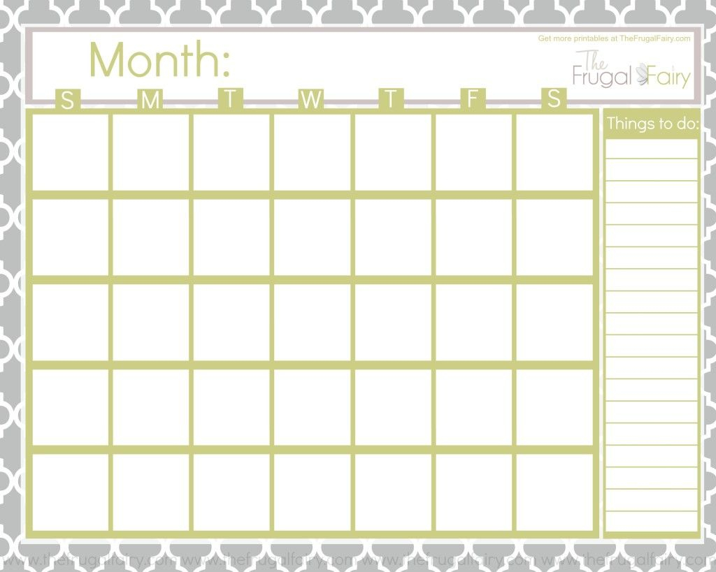 mini blank calendar