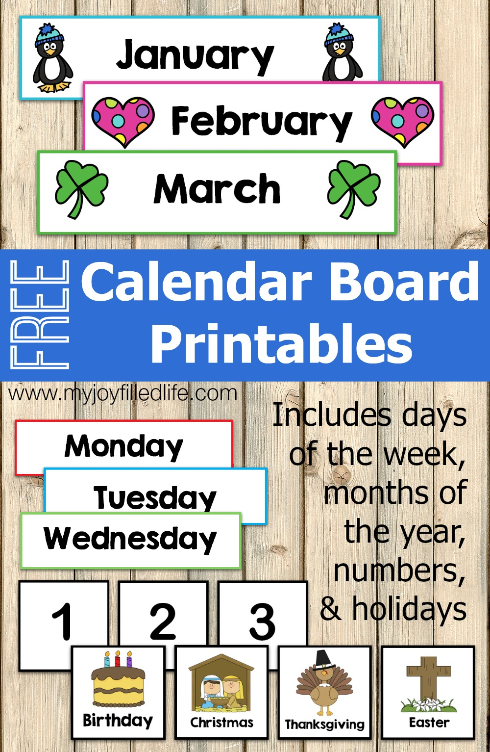 Free Calendar Board Printables - My Joy-Filled Life