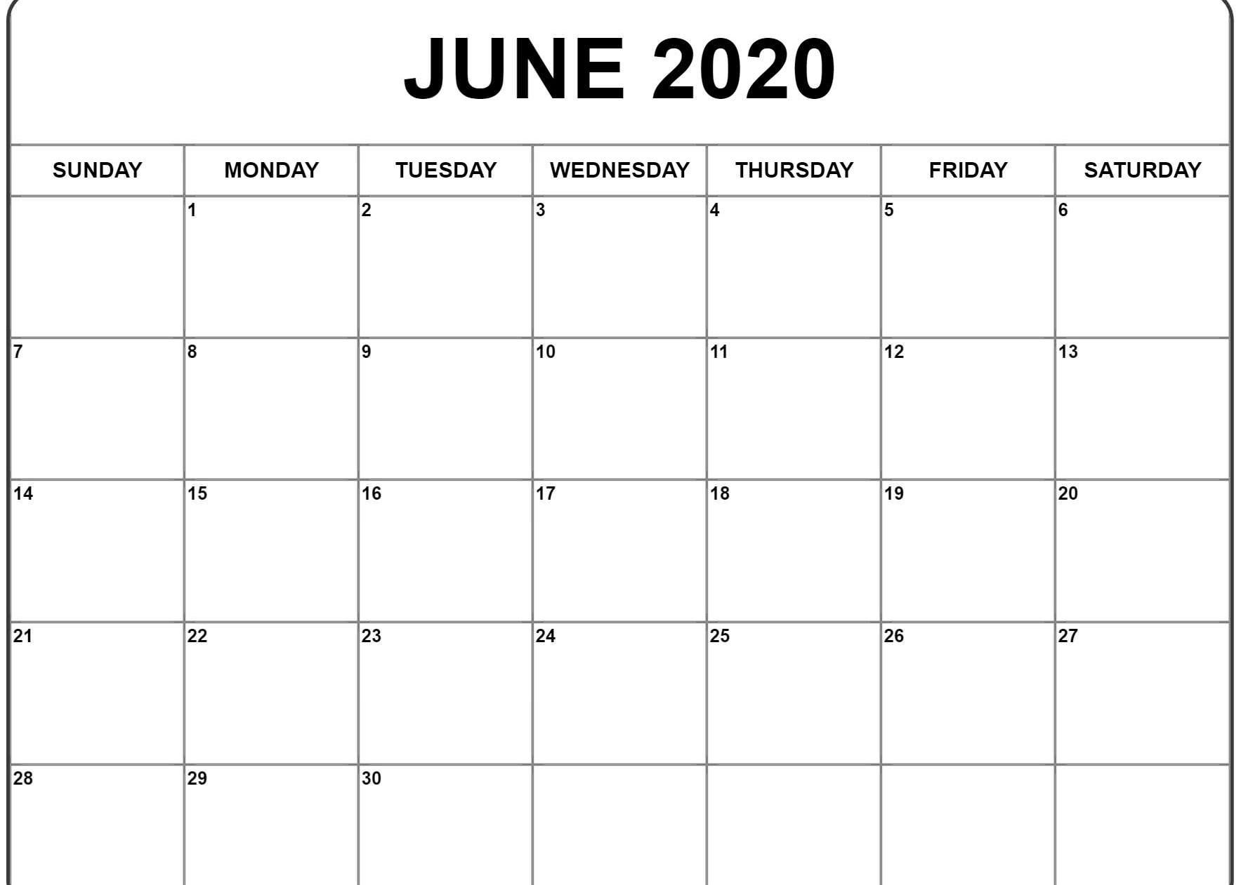 Free Calendar June 2020 - Wpa.wpart.co