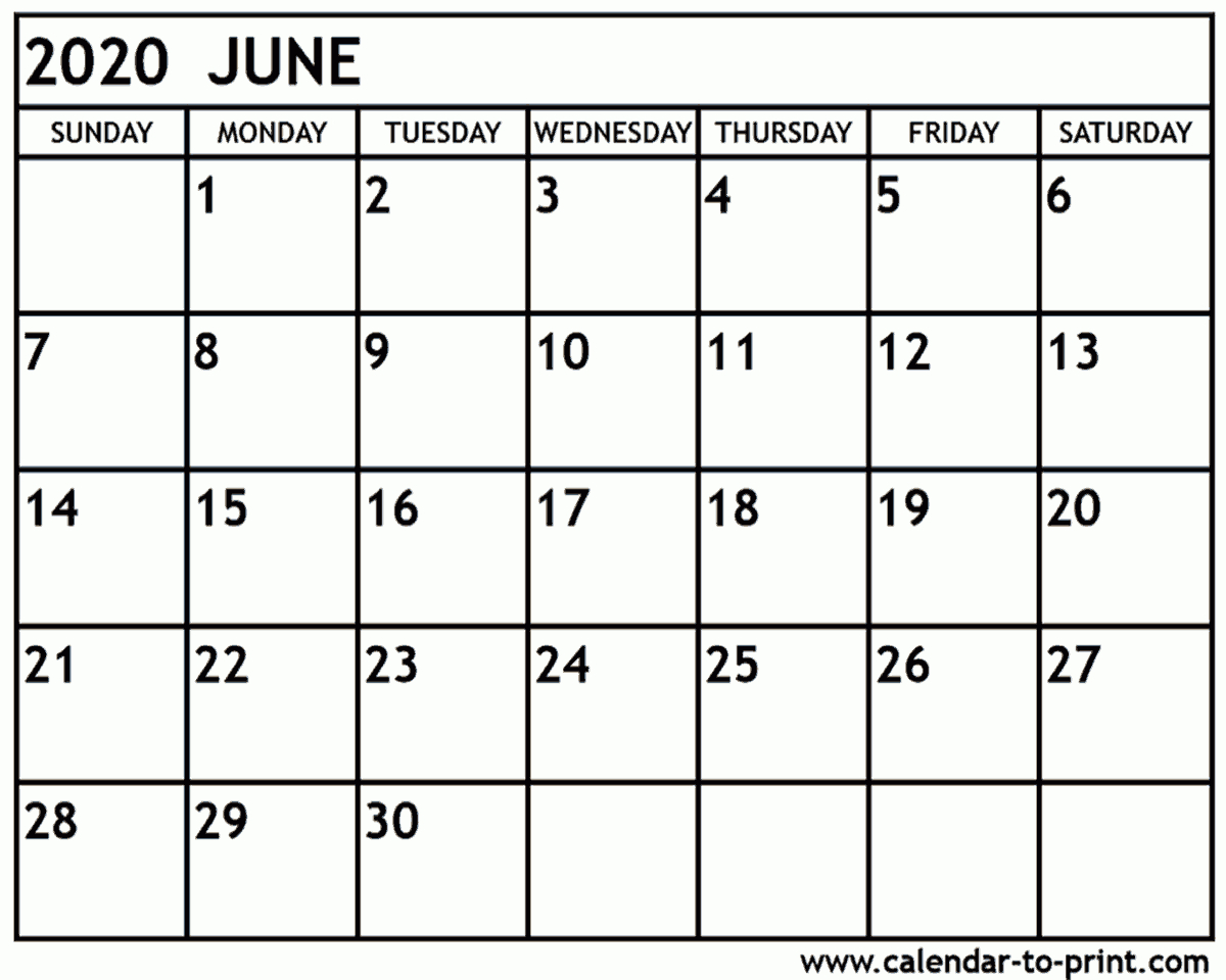 Free Calendar June 2020 - Wpa.wpart.co