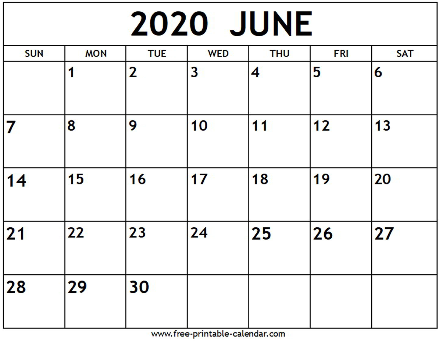 Printable Calendar May June 2020