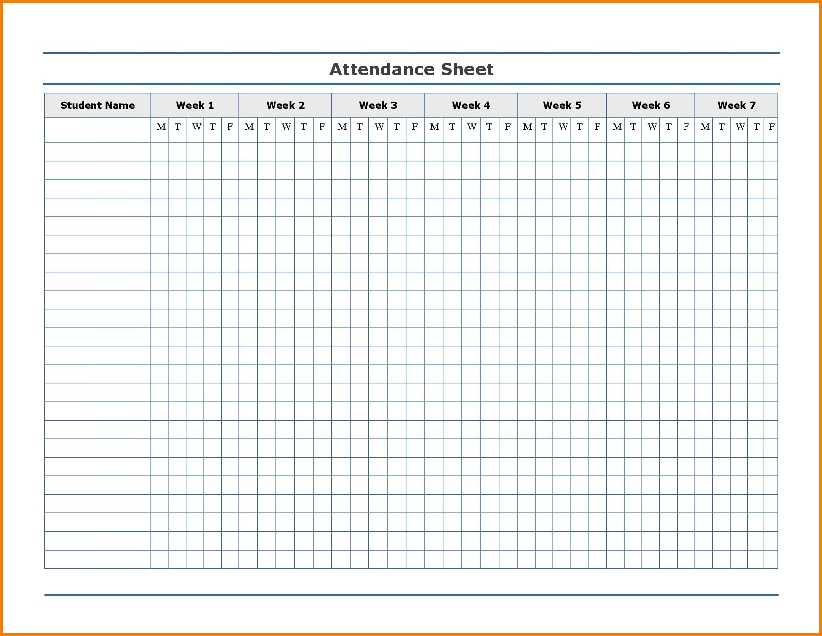 Free Printable Attendance Calendar