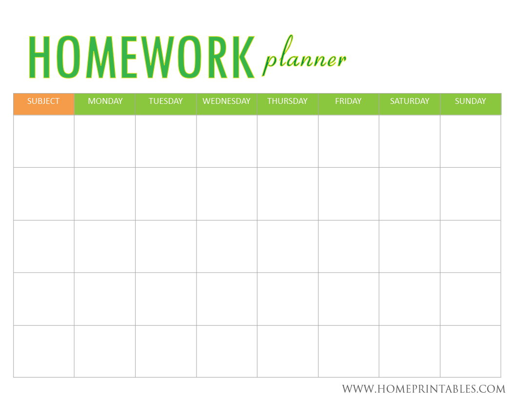 Free Homework Planner - Wpa.wpart.co