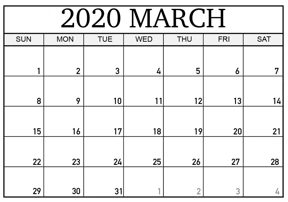 Free March 2020 Calendar Australia Printable - 2019
