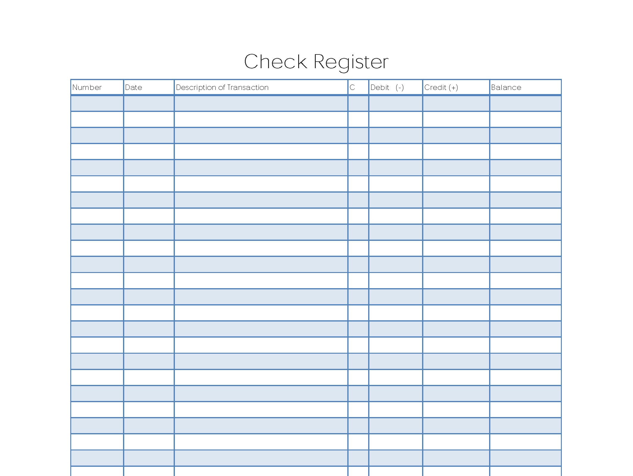 printable checkbook register calendar