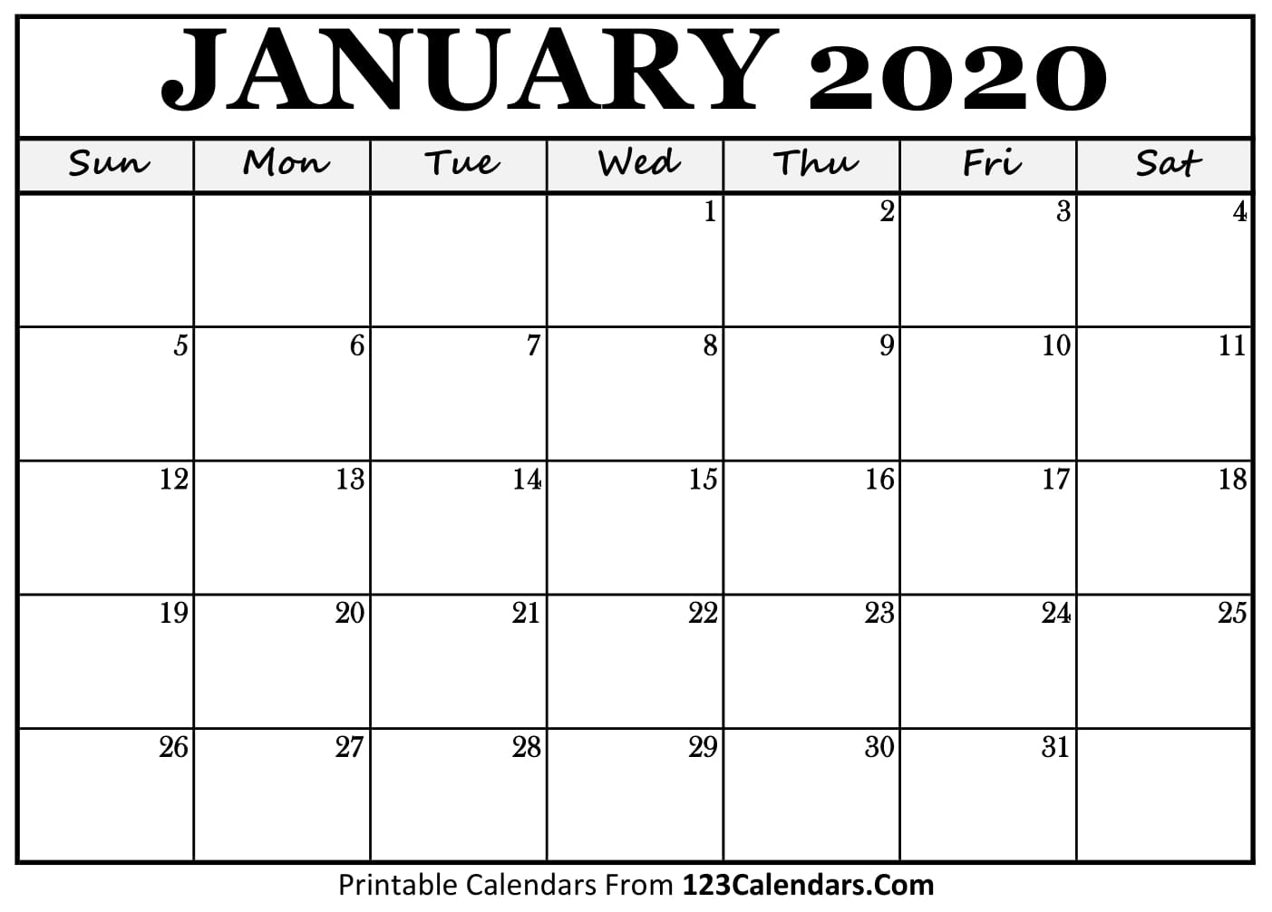 Free Online Printable Calendar 2020 - Wpa.wpart.co