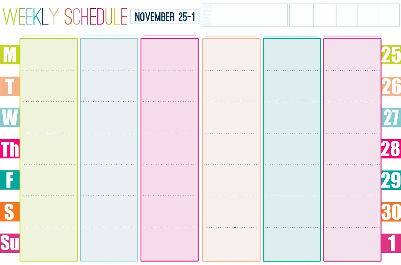 Free Printable 1 Week Calendar Calendar Printables Free Templates