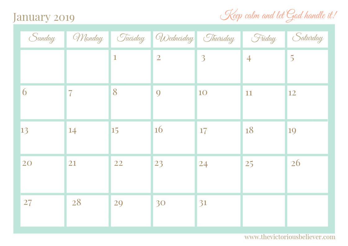 Free Printable 2020 Christian Calendar | Christian Calendar