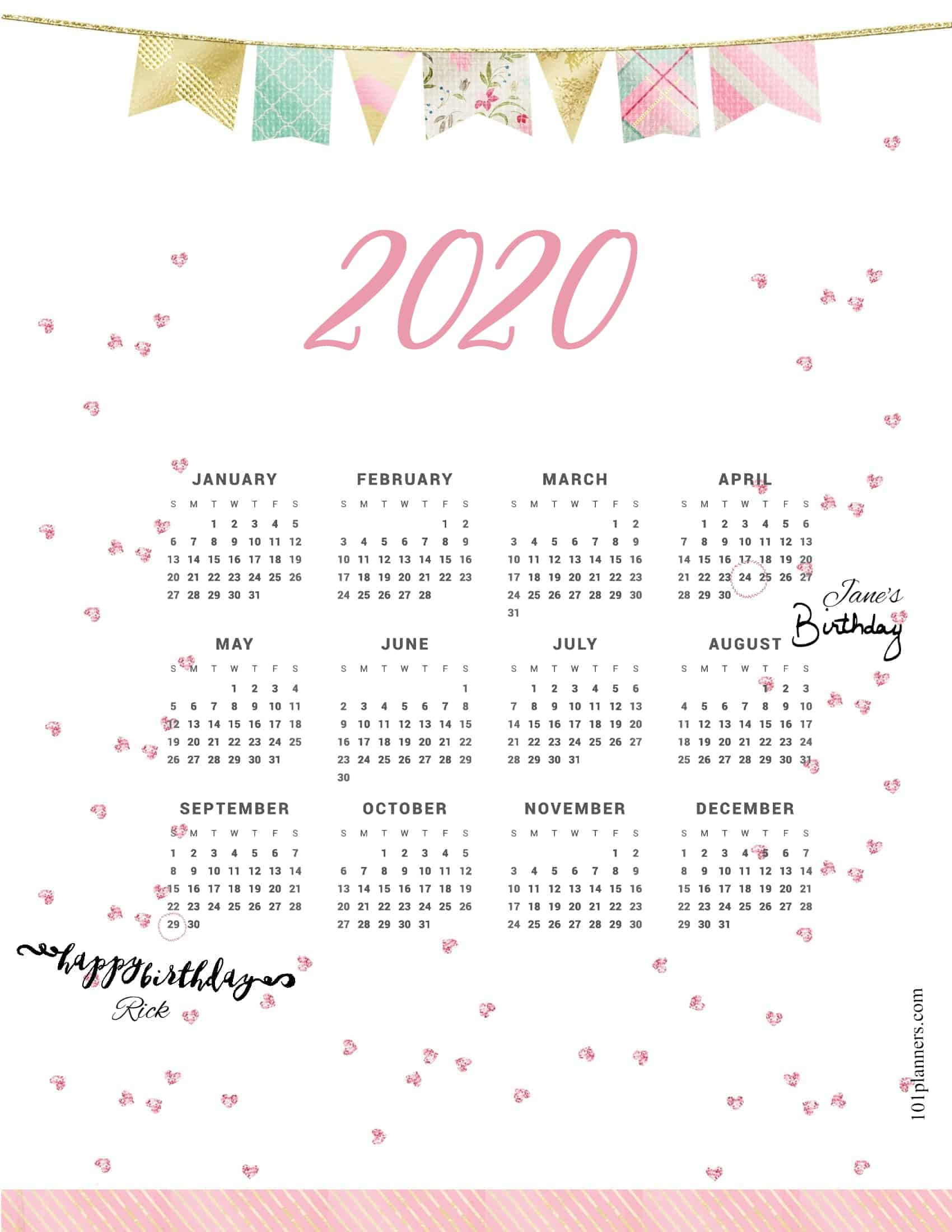 1 Year Calendar At A Glance Calendar Printables Free Templates