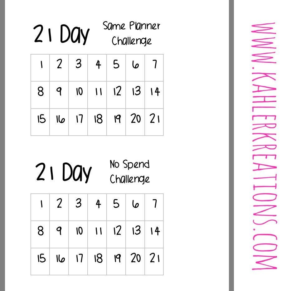 Free Printable 21 Day Challenge Calendars No Spend Calendar