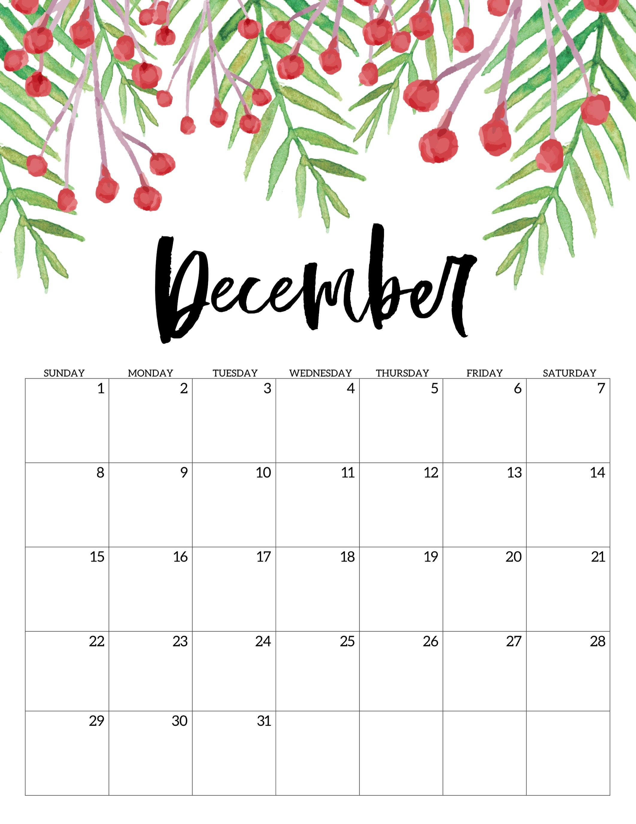 Free Printable Calendar 2019 - Floral | Ежемесячные