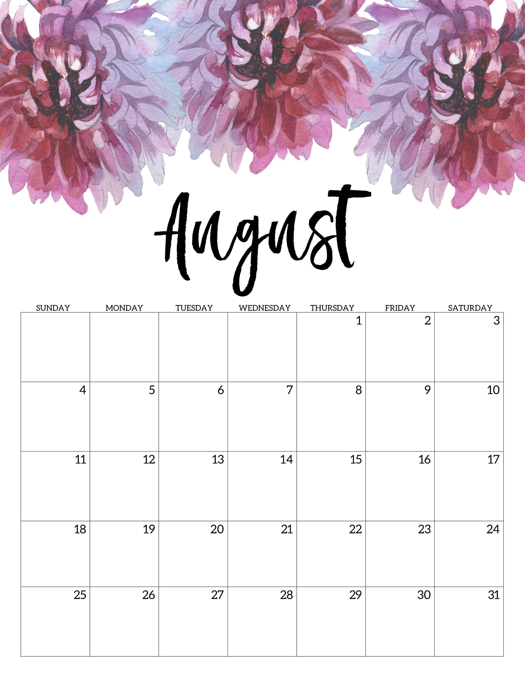 Free Printable Calendar 2019 - Floral | Настольные Календари