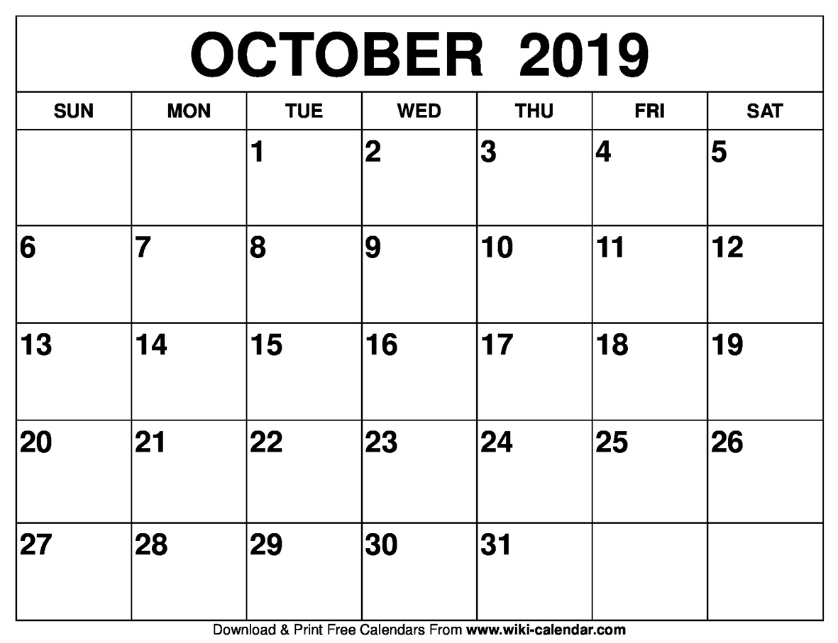 Free Printable Calendar For 2019 Or 2020 – Calendar Template