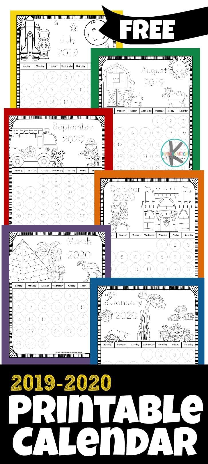 Free Printable Calendar For Kids To Color - This Free 2020