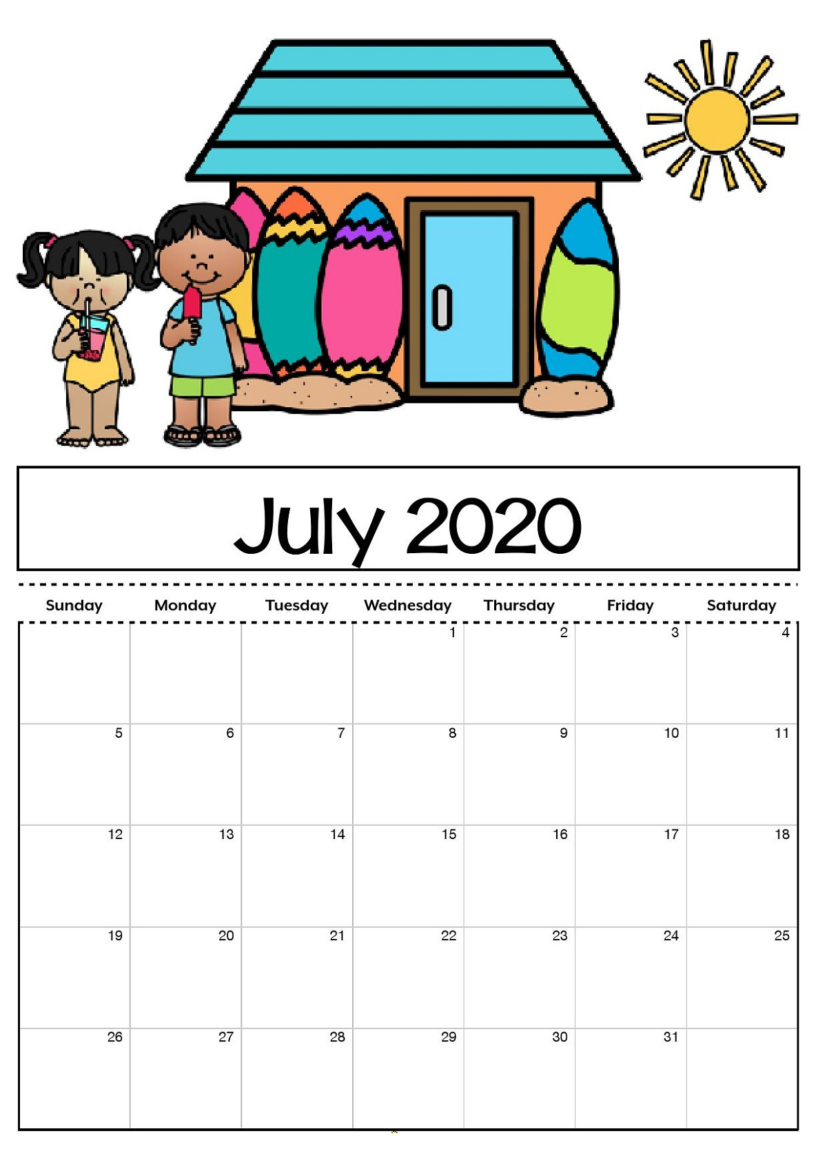 Free Printable Calendar For Kids | Calendar Printables Free Templates